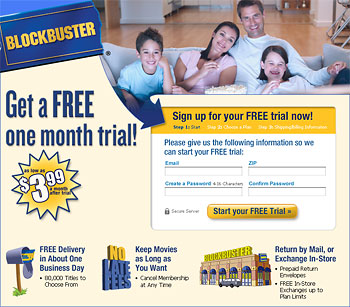 Blockbuster Landing Page